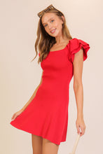 Load image into Gallery viewer, You Knew Ruffle Sleeve Knit Mini Dress