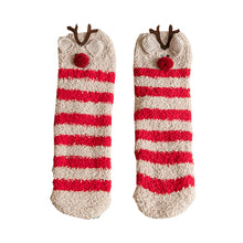 Load image into Gallery viewer, Rocking Rudolph Triangle Box Gift Fuzzy Socks