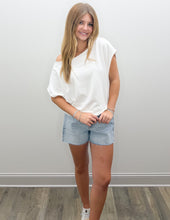 Load image into Gallery viewer, To You French Terry Off Shoulder Top in Off White
