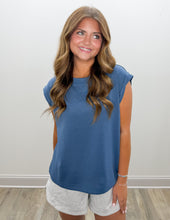 Load image into Gallery viewer, Caught Up In This Moment Scuba Sleeveless Top in Dusty Blue