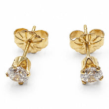 Load image into Gallery viewer, Erin Gray 4mm White CZ Stud Earrings in Gold