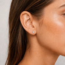 Load image into Gallery viewer, Erin Gray Tiny Cross Stud Earrings in Silver