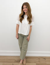 Load image into Gallery viewer, Want It All Linen Lace SS Blouse Top