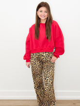 Load image into Gallery viewer, Moving Around Cozy Fleece Oversized Sweatshirt in Cherry