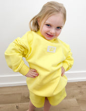 Load image into Gallery viewer, Lulu Mac Youth Terry Shorts in Yellow