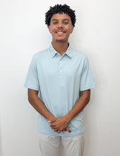 Load image into Gallery viewer, Southern Shirt Co. Men's Bluffton Stripe Polo in Aqua Splash