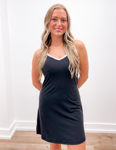 Load image into Gallery viewer, I'm Watching You Tennis Romper Dress in Black/White