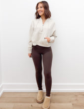 Load image into Gallery viewer, Loving How I Am Living Basic Fleece Half Zip Hoodie in Beige