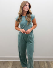 Load image into Gallery viewer, So Tell Me Crop/Jogger Set in Dark Teal