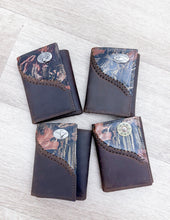 Load image into Gallery viewer, Fencerow Camo Trifold Christian Fish Wallet