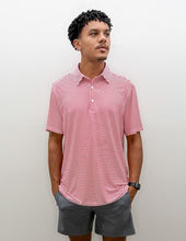 Load image into Gallery viewer, Meripex Adult Polo in Red/White Stripes
