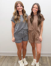Load image into Gallery viewer, I See You Cap SS Top &amp; Shorts Set in Brown