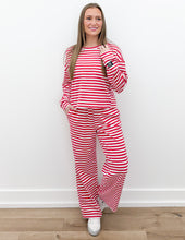 Load image into Gallery viewer, Lulu Mac Stripe LS Top in Red