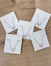 Load image into Gallery viewer, Kendra Scott Heart Letter R Necklace in Silver/Ivory MOP