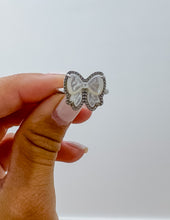 Load image into Gallery viewer, Kendra Scott Haley Bow Band Ring in Silver/Ivory MOP