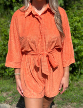 Load image into Gallery viewer, Beach Dreamin' Textured Romper Orange