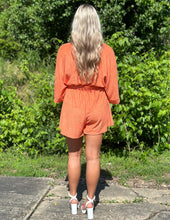Load image into Gallery viewer, Beach Dreamin' Textured Romper Orange