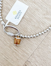 Load image into Gallery viewer, Kendra Scott Football Silver Metal Strand Necklace in White CZ