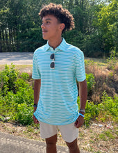 Load image into Gallery viewer, Southern Tide Men's SS Ryder Heather Bombay Striped Performance Polo