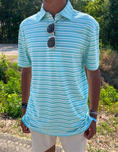 Load image into Gallery viewer, Southern Tide Men's SS Ryder Heather Bombay Striped Performance Polo