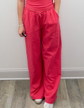 Load image into Gallery viewer, Ocean Drive- Poppy Red Textured Cotton Pants