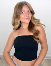 Load image into Gallery viewer, Answer Me Double Layer Tube Top in Black