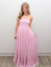 Load image into Gallery viewer, Not Doing Good Without Smocked Halter Maxi Dress-Pink