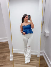 Load image into Gallery viewer, Erin Bow Detail Denim Top