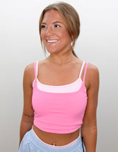 Load image into Gallery viewer, Last Time I Checked Double Layered Tank Top in Hot Pink Combo
