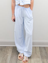 Load image into Gallery viewer, Ocean Drive-Textured Cotton Pants in Barbados Blue