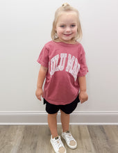 Load image into Gallery viewer, Lulu Mac YOUTH Stripe Logo SS Tee in Crimson