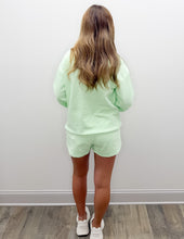 Load image into Gallery viewer, Lulu Mac Stitch Mockneck Terry Cloth Sweatshirt in Mint