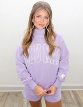 Load image into Gallery viewer, Lulu Mac Stitch Mockneck Terry Cloth Sweatshirt in Lavender