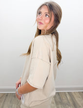 Load image into Gallery viewer, Lulu Mac SS Terry Cloth Top in Sand