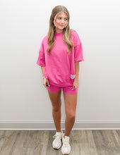 Load image into Gallery viewer, Lulu Mac SS Terry Cloth Top in Hot Pink