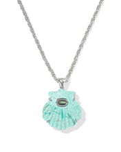 Load image into Gallery viewer, Kendra Scott Lucia Shell Pndnt Necklace in Silver/Sea Green