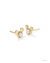 Load image into Gallery viewer, Kendra Scott Mickey Mouse Gold Stud Earrings in White Pearl