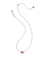 Load image into Gallery viewer, Kendra Scott Tatum Short Pendant Silver Necklace in Azalea Pink Mix