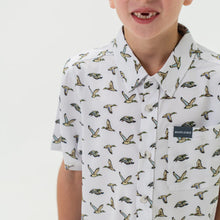 Load image into Gallery viewer, Burlebo Youth Performance Button Up in Flying Mallard Ducks