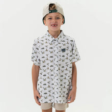 Load image into Gallery viewer, Burlebo Youth Performance Button Up in Flying Mallard Ducks