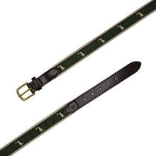 Load image into Gallery viewer, Local Boy Ribbon Belt in Olive Dog &amp; Moon