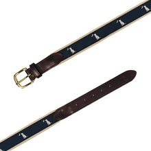 Load image into Gallery viewer, Local Boy Ribbon Belt in Blue Dog &amp; Moon