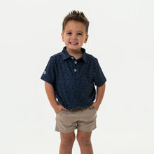 Load image into Gallery viewer, Burlebo Youth Performance Polo in Navy Stars and Stripes