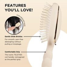 Load image into Gallery viewer, Teleties Detangler Hair Brush For Medium Hair- Tan