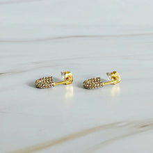 Load image into Gallery viewer, Eternal Sunshine Edgy Chic Pin Shape Gold Earrings