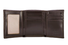Load image into Gallery viewer, Mallard Men's Trifold Old School Camo Leather Wallet: Brown/Tan Camp