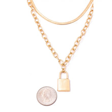 Load image into Gallery viewer, Layered Chain Paddock Pendant Necklace