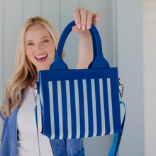 Load image into Gallery viewer, Structured Striped Mini Handbag in Blue