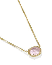Load image into Gallery viewer, Kendra Scott Daphne Frame Pendant Necklace in Gold/Lt. Pink MOP
