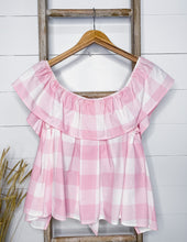 Load image into Gallery viewer, Women's Riley Gingham Ruffle Top